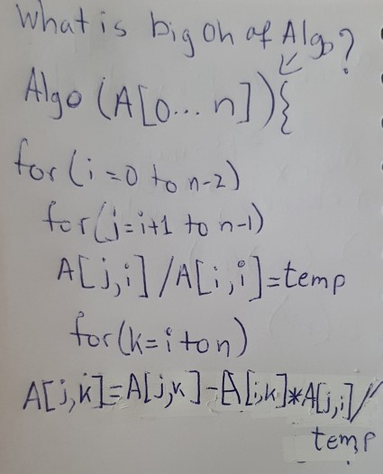 Solved What Is Big Oh Of Algo A 3 A J X Alk A J Chegg Com