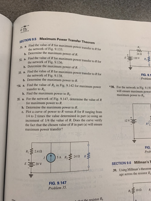 Solved TH 95 Maximum Power Transfer Theorem SECTION 9.5 May | Chegg.com