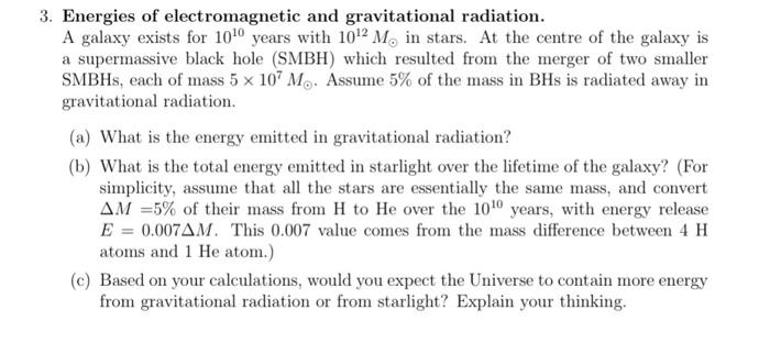 Solved 3. Energies Of Electromagnetic And Gravitational | Chegg.com