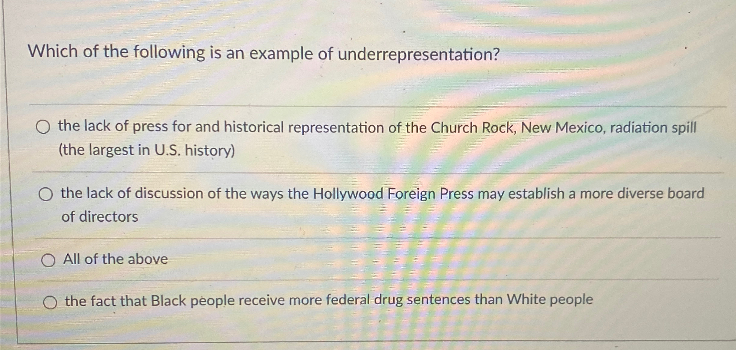 Solved Which of the following is an example of | Chegg.com