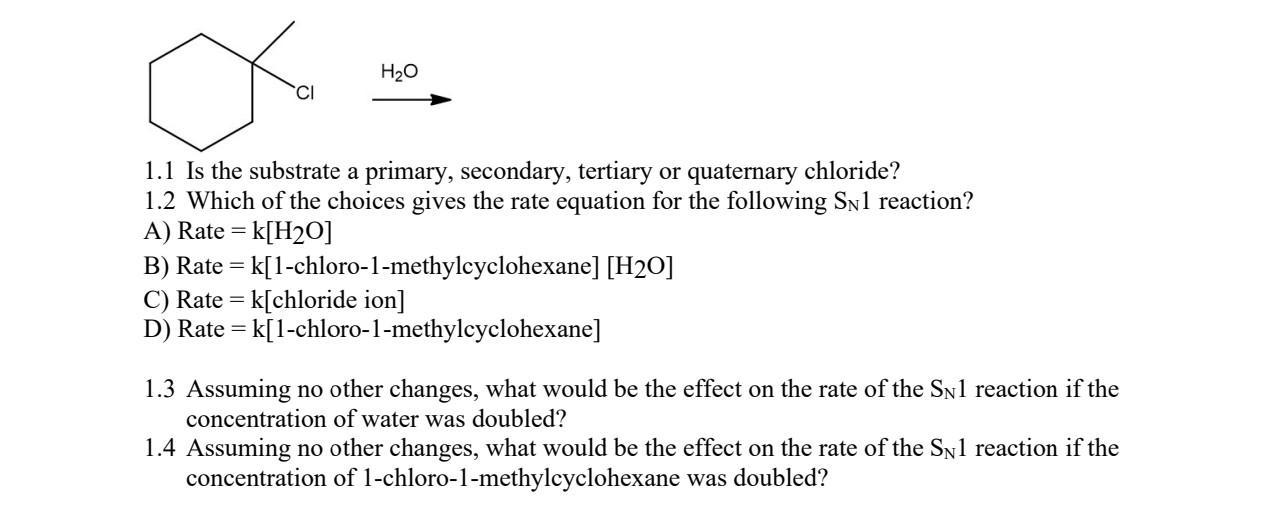 Solved 1.1 Is the substrate a primary, secondary, tertiary | Chegg.com