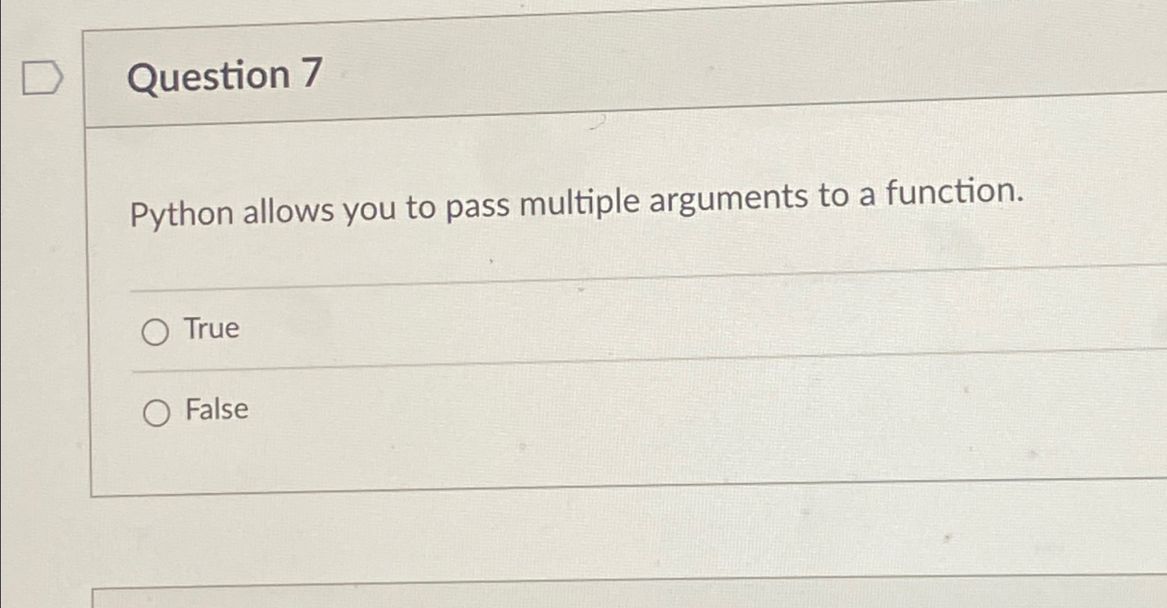 Solved Question 7Python allows you to pass multiple | Chegg.com