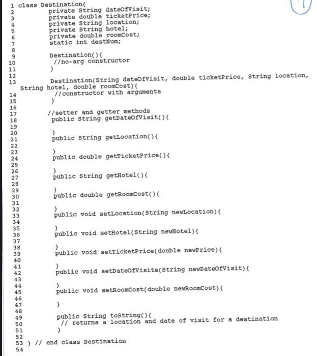 Solved JAVA (Eclipse) - Using the following templates, | Chegg.com