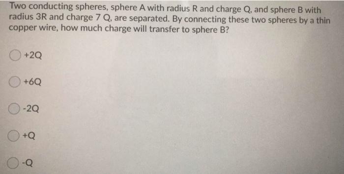 Solved Two Conducting Spheres, Sphere A With Radius R And | Chegg.com