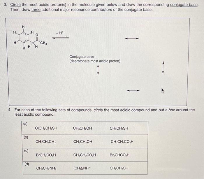 Solved Circle The Most Acidic Proton(s) In The Molecule | Chegg.com