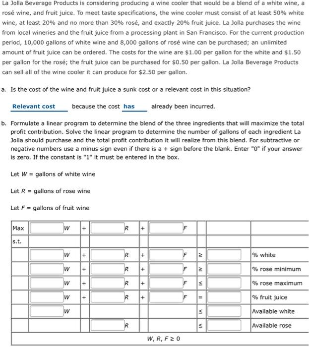 Solved La Jolla Beverage Products is considering producing a