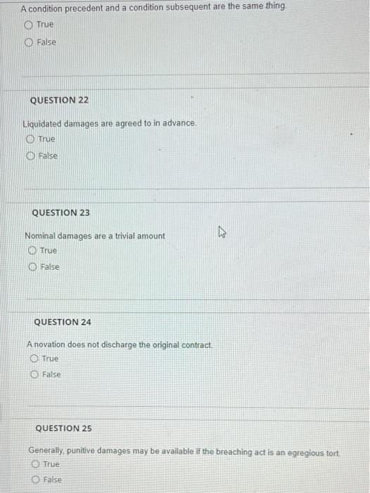 Solved A Condition Precedent And A Condition Subsequent Are | Chegg.com