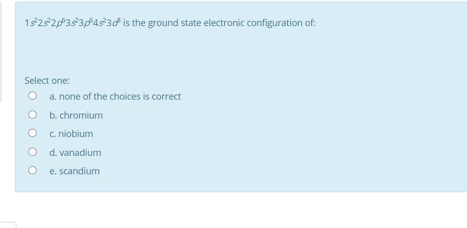 Solved 1522522p3:23p45230 is the ground state electronic | Chegg.com