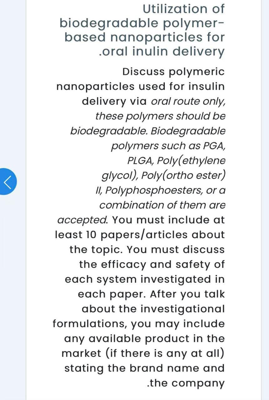 Solved Utilization Of Biodegradable Polymer- Based | Chegg.com