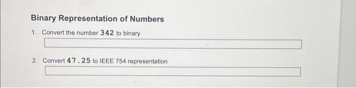 Solved Binary Representation Of Numbers 1 Convert The Chegg Com   Image