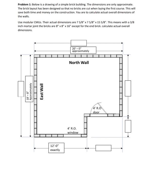 Solved Problem 1: Below is a drawing of a simple brick | Chegg.com