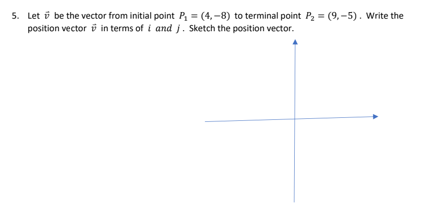 Solved 5. Let be the vector from initial point P₁ = (4,-8) | Chegg.com