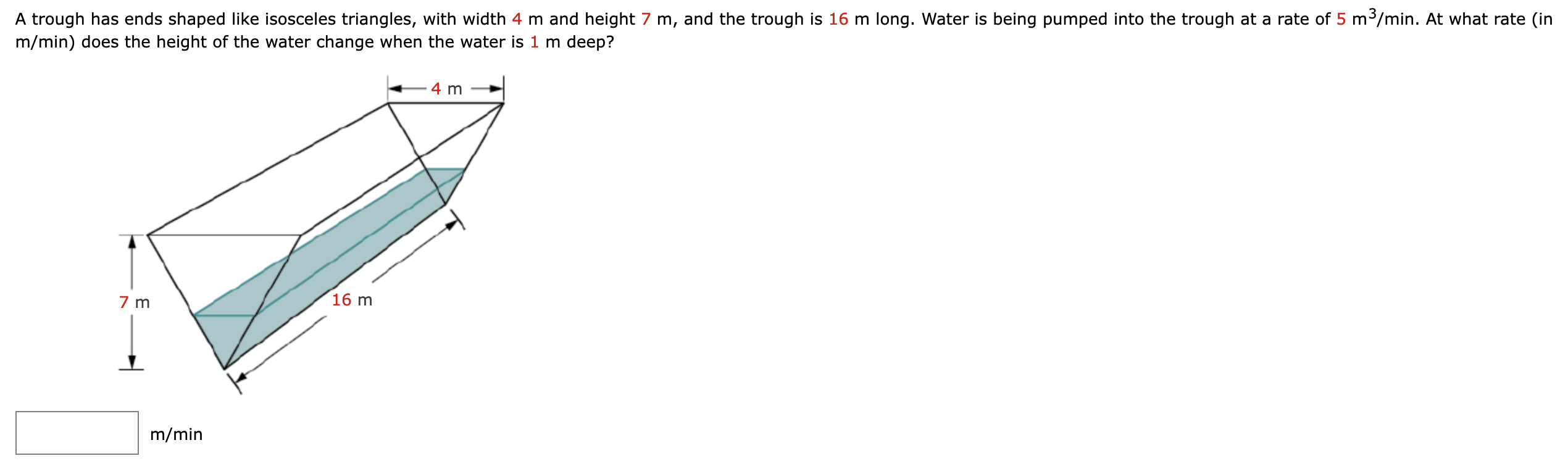 Solved A trough has ends shaped like isosceles triangles, | Chegg.com