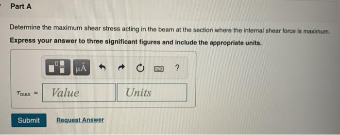 Solved Part A Determine the maximum shear stress acting in | Chegg.com