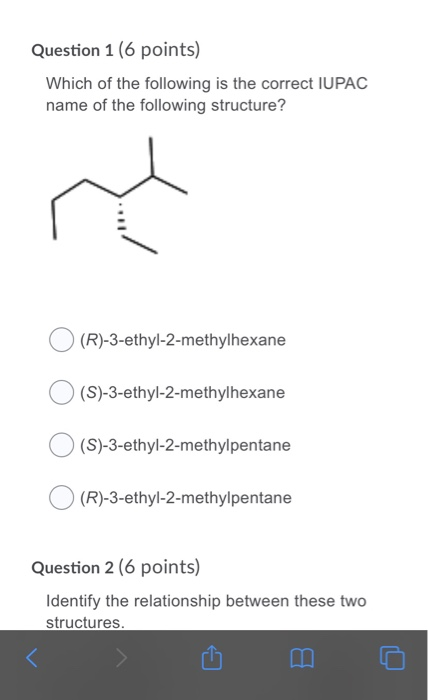 Solved Question 1 6 Points Which Of The Following Is The Chegg Com