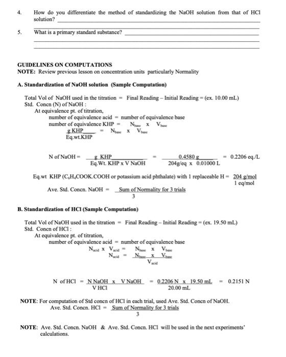 Solved Expt. 2 Preparation And Standardization Of Solutions 