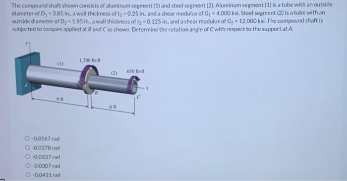 solved-the-compound-shaft-shown-consists-of-aluminum-segment-chegg