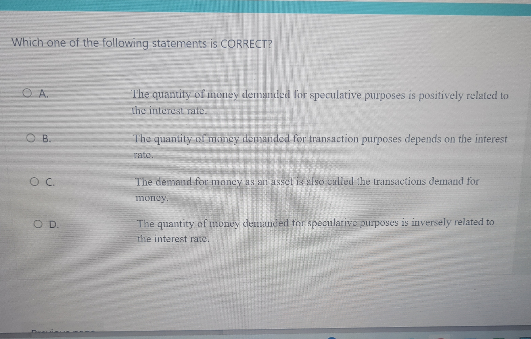 Solved Which one of the following statements is CORRECT?A. | Chegg.com