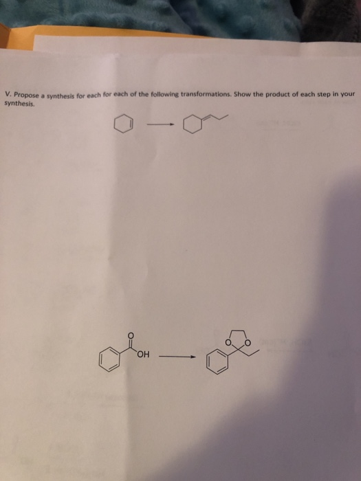 Solved V. Propose a synthesis for each for each of the | Chegg.com