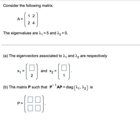 Solved Consider the following matrix. A=(1224) The | Chegg.com