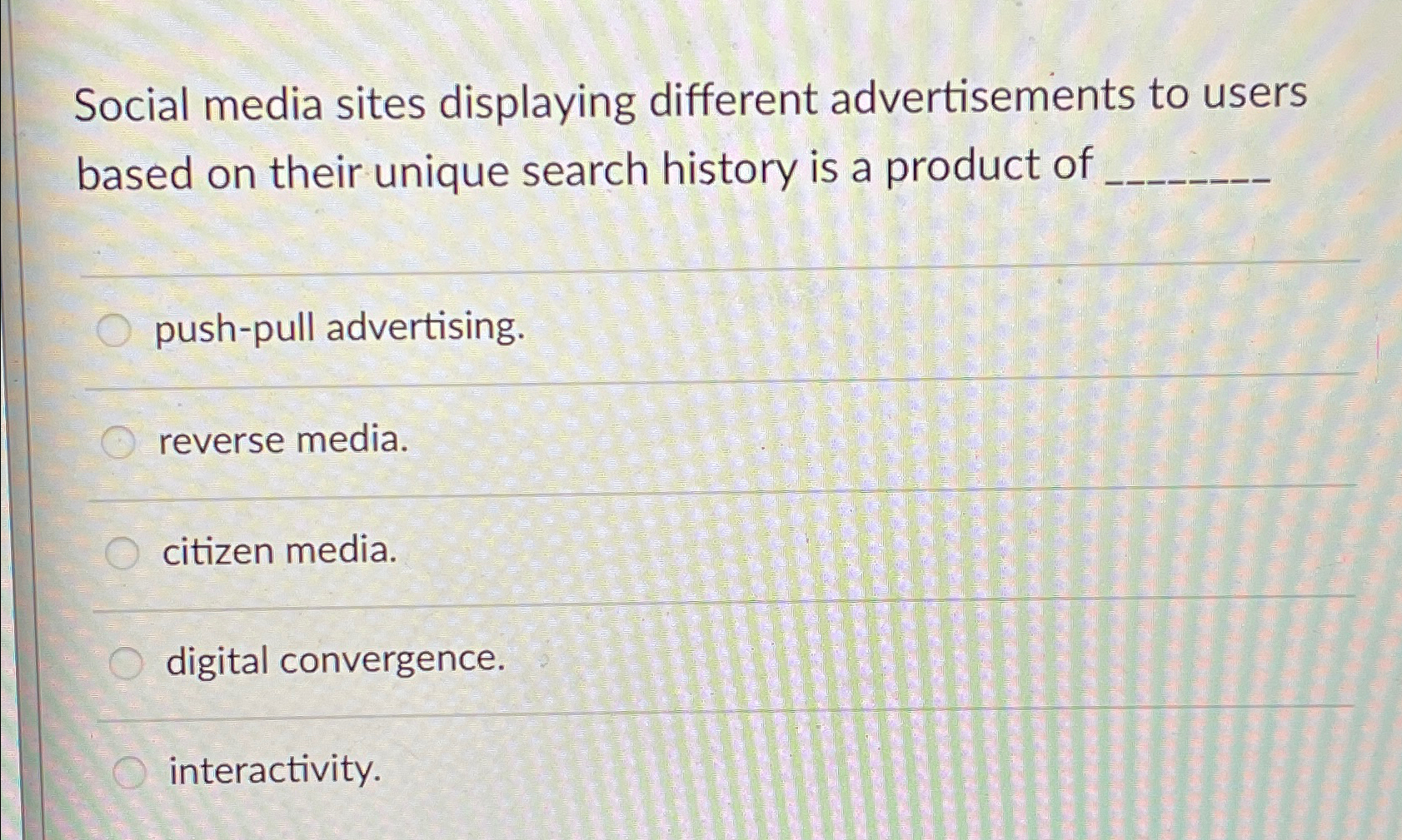 Solved Social media sites displaying different | Chegg.com