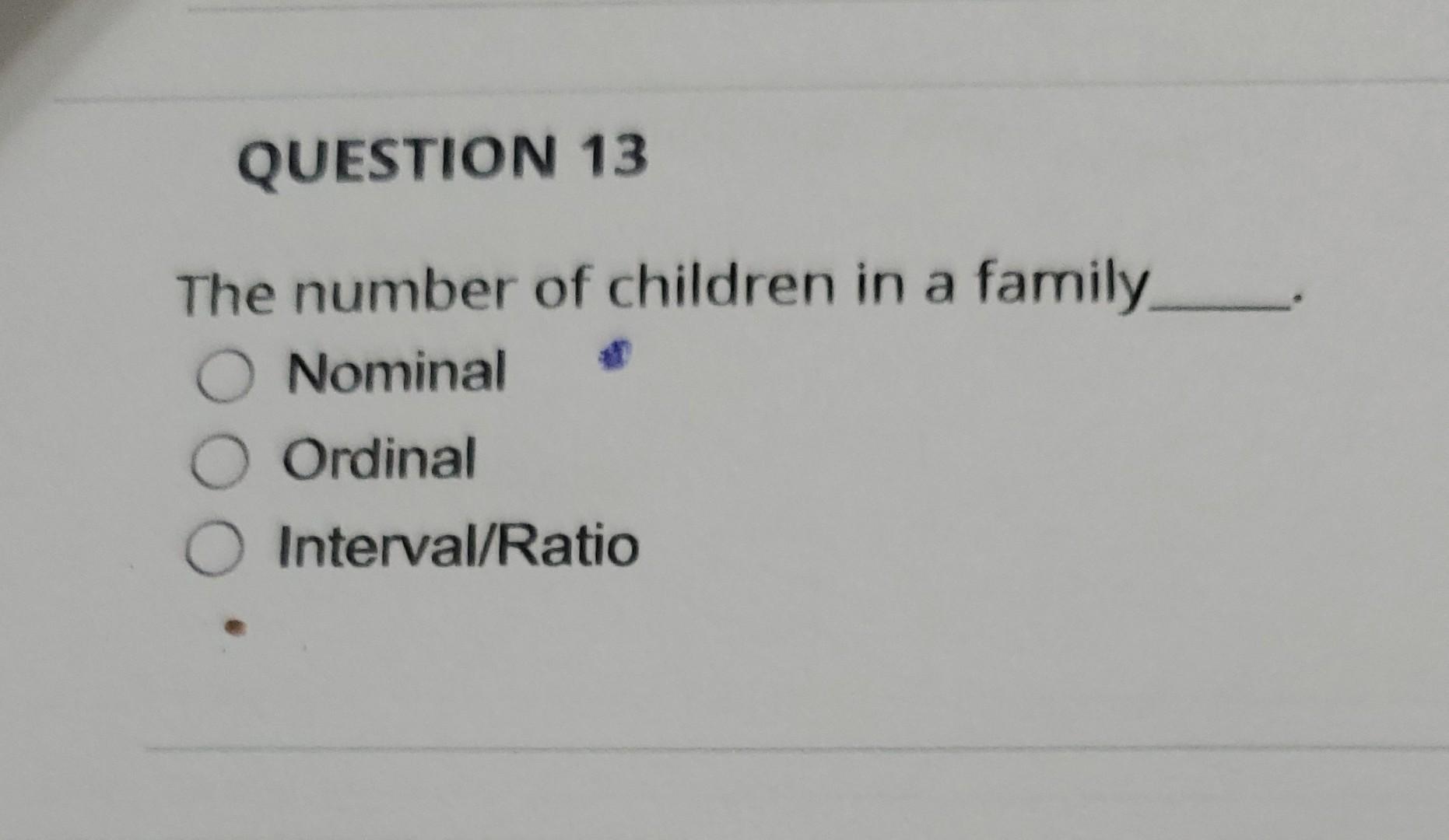is number of children nominal or ordinal