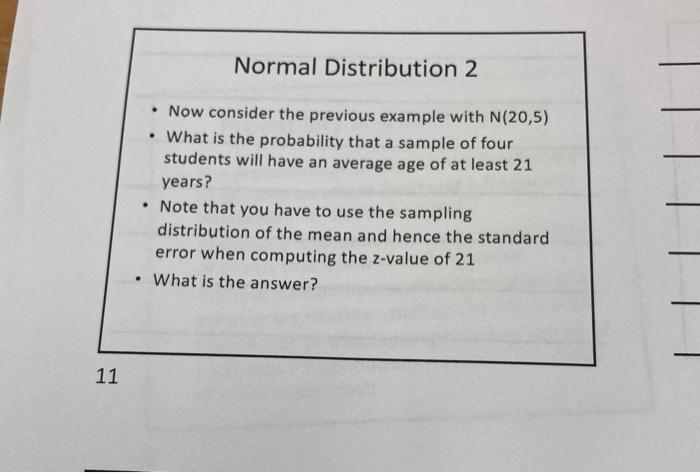 Solved Normal Distribution 2 • Now consider the previous | Chegg.com
