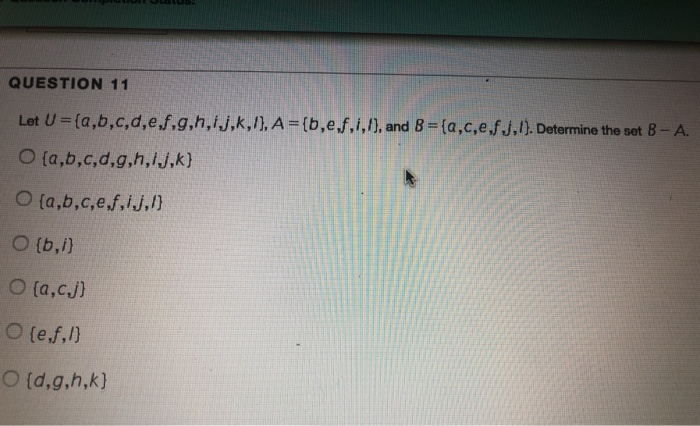 Solved Question 11 Let U A B C D E F G N 1 K 1 A B Chegg Com