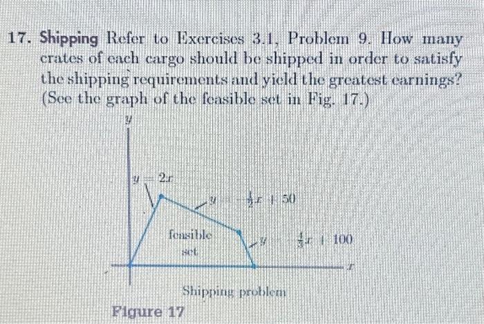 17. Shipping Refer to Exercises 3.1, Problem 9. How | Chegg.com