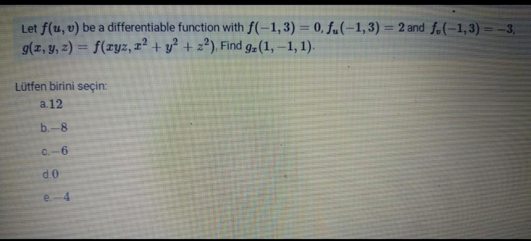 Solved Let F U V Be A Differentiable Function With