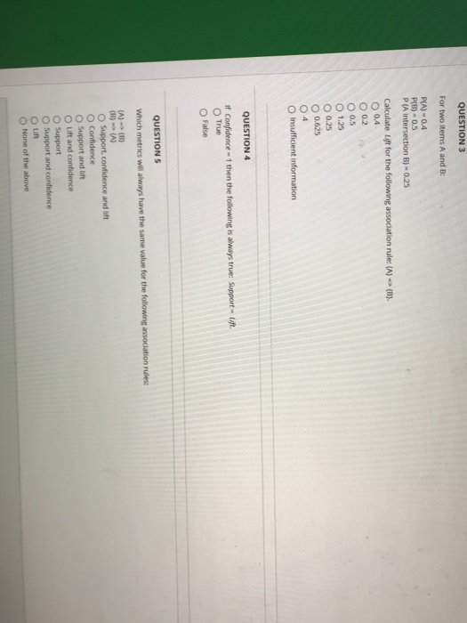Solved Question Completion Status: QUESTION 1 All of the | Chegg.com