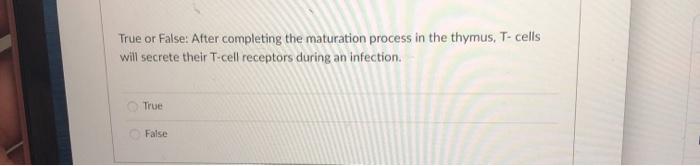 the thymus functions strictly in maturation of t cells true false