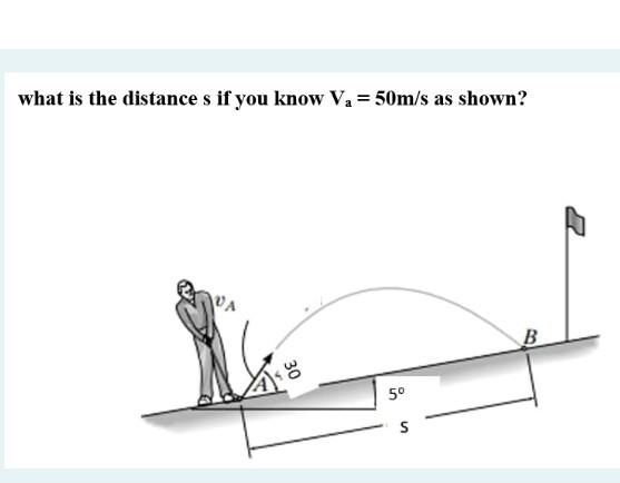 Solved what is the distance s if you know Va = 50m/s as | Chegg.com