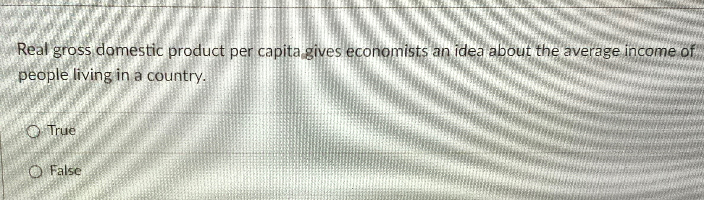 Solved Real gross domestic product per capita gives | Chegg.com