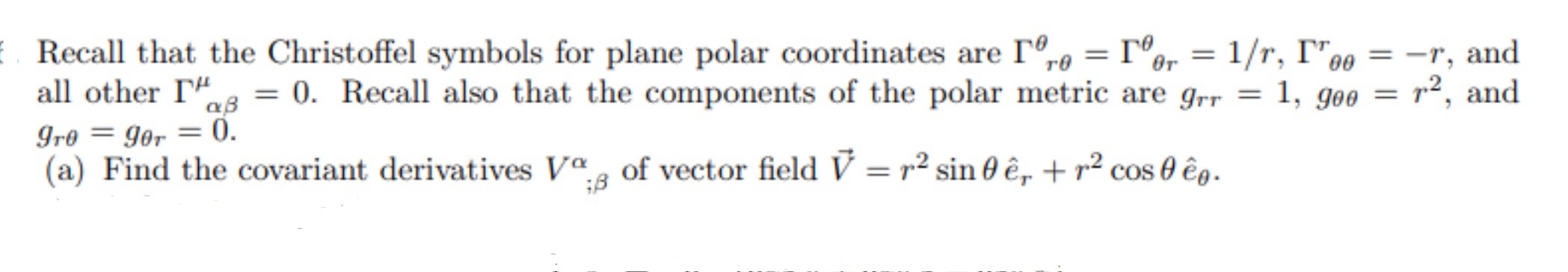 Solved (General relativity )Recall that the Christoffel | Chegg.com