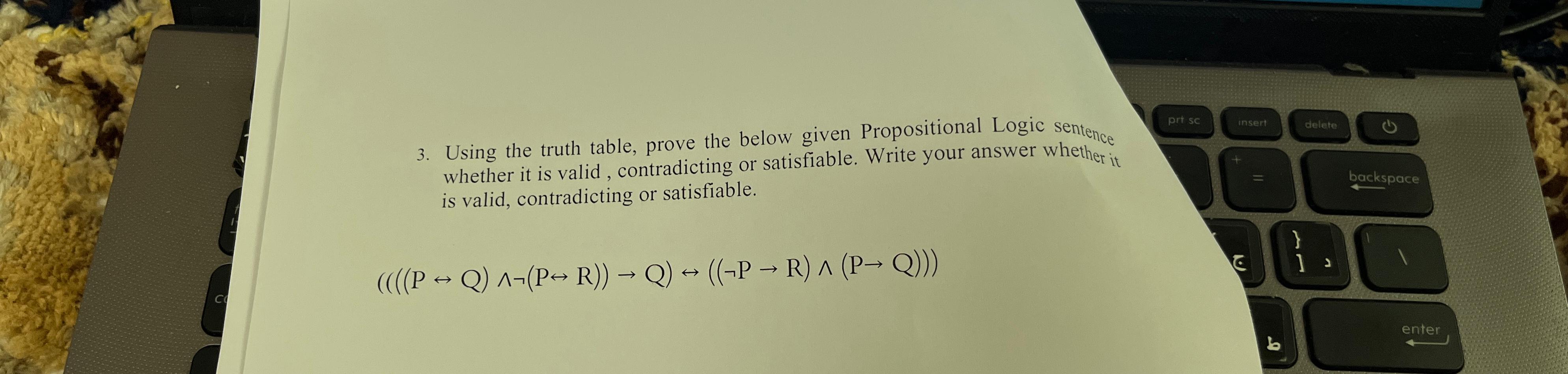 Solved Using The Truth Table, Prove The Below Given | Chegg.com