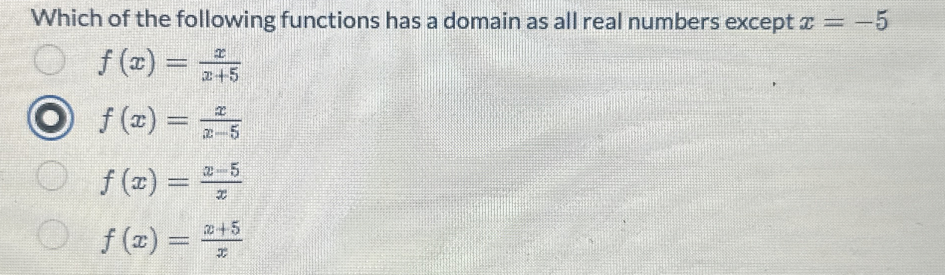 Solved Which of the following functions has a domain as all | Chegg.com
