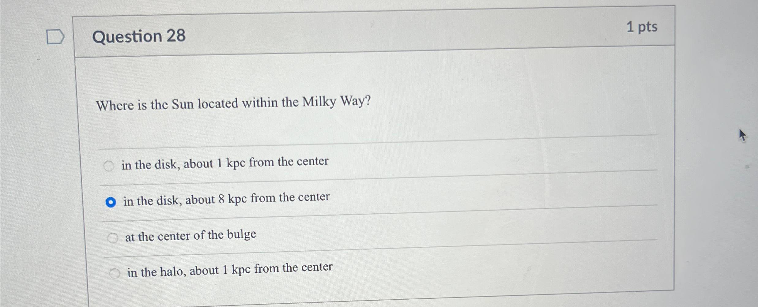 Solved Question 281 ﻿ptsWhere is the Sun located within the | Chegg.com