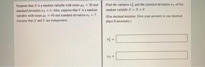 Solved Suppose that X is a random variable with mean ax = 20 | Chegg.com