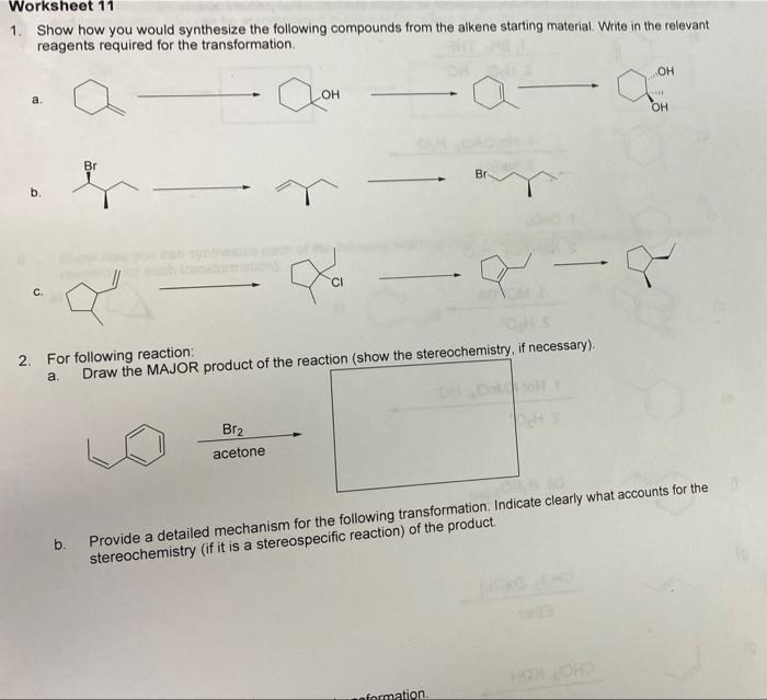 Solved Show how you would synthesize the following compounds | Chegg.com