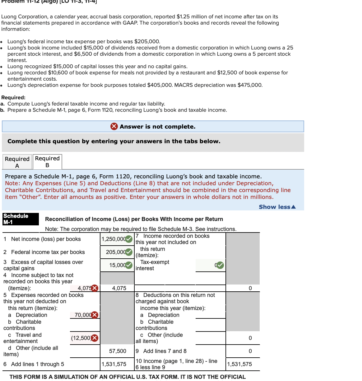 Solved Luong Corporation, a calendar year, accrual basis | Chegg.com