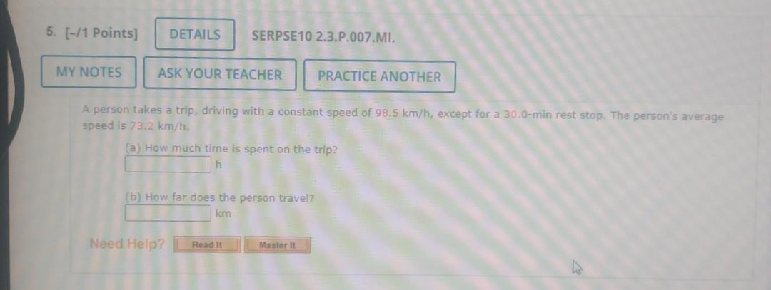 Solved 5. [-/1 Points] DETAILS SERPSE10 2.3.P.007.MI. MY | Chegg.com