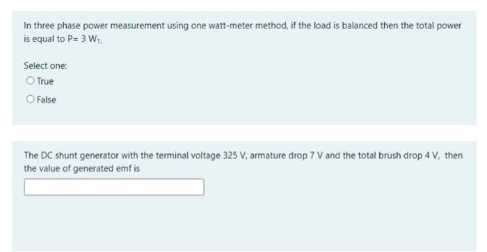 Solved In three phase power measurement using one watt-meter | Chegg.com