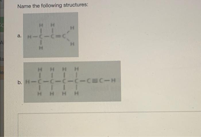 Solved Name The Following Structures: A. B. | Chegg.com