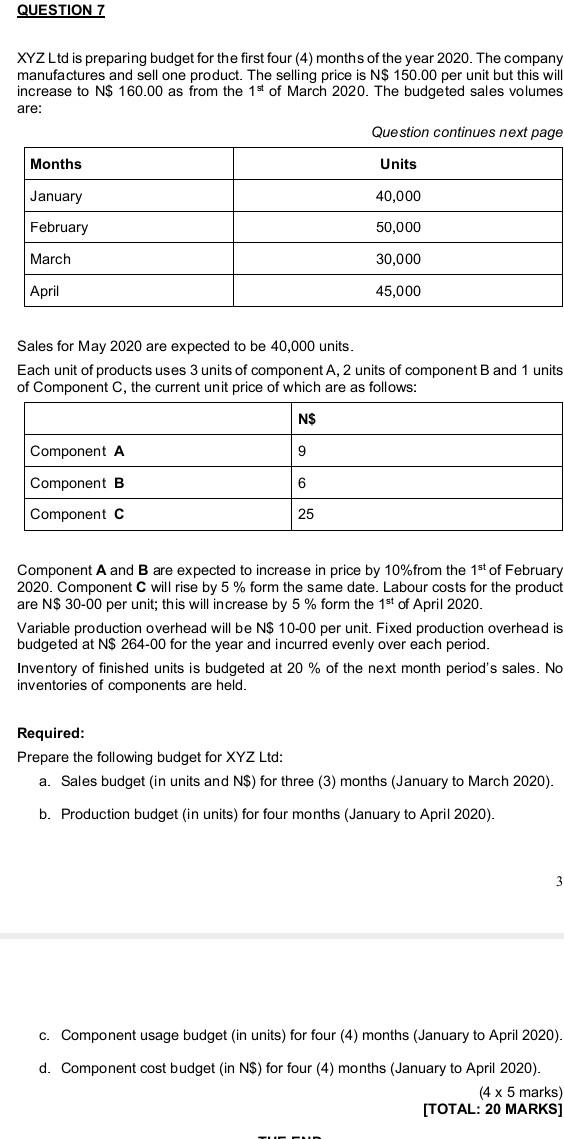 Solved ABC Ltd manufactures product X. Standard cost