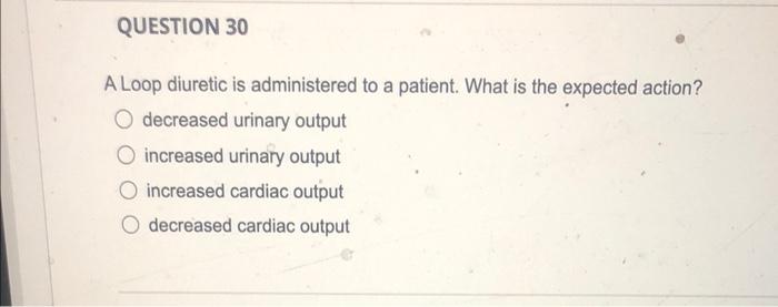 Solved A Loop Diuretic Is Administered To A Patient. What Is | Chegg.com