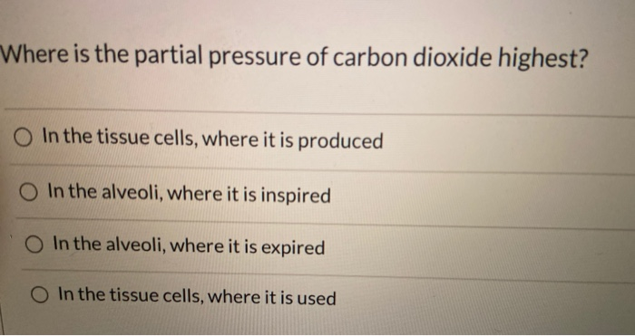 Solved Where is the partial pressure of carbon dioxide | Chegg.com