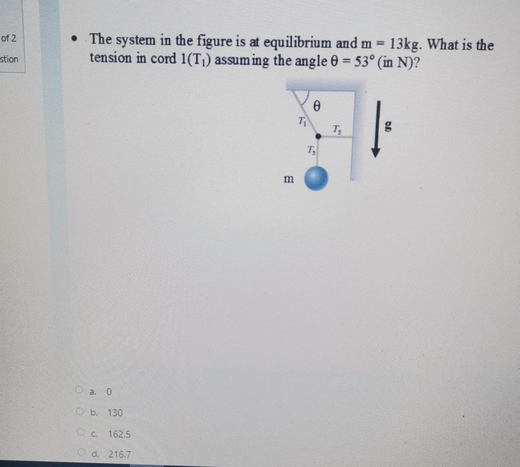 Solved of 2 • The system in the figure is at equilibrium and | Chegg.com