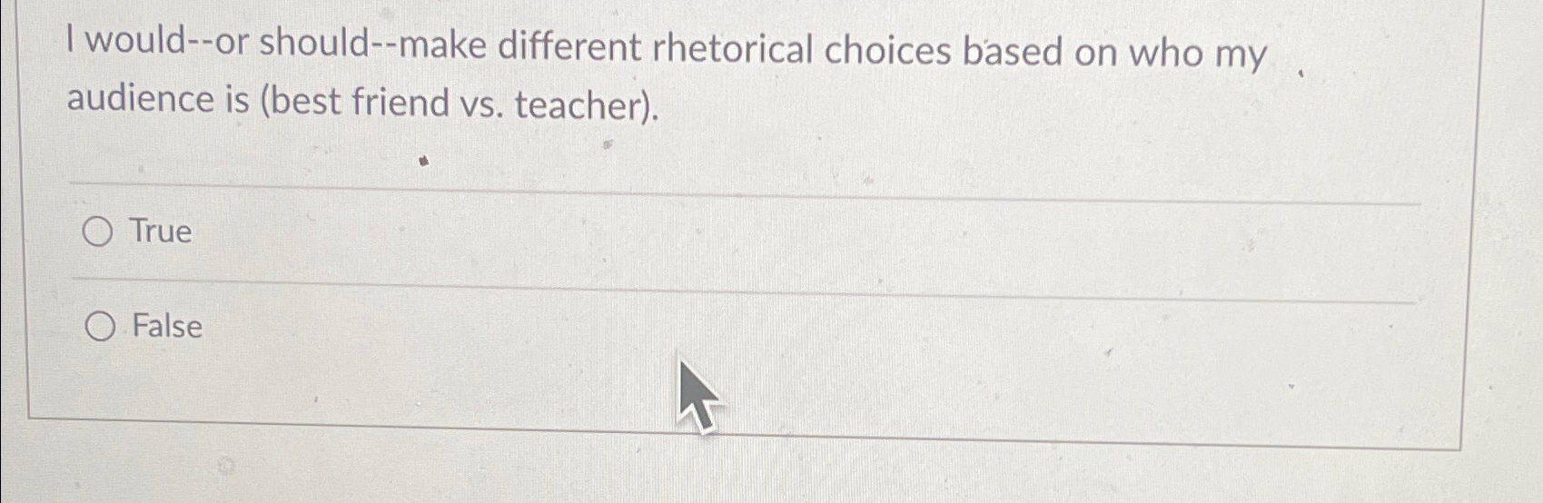 Solved I would--or should--make different rhetorical choices | Chegg.com