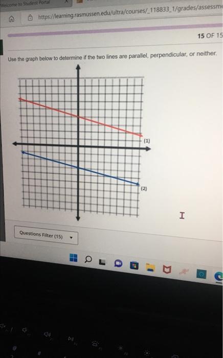 Use the graph below to determine if the two lines are | Chegg.com